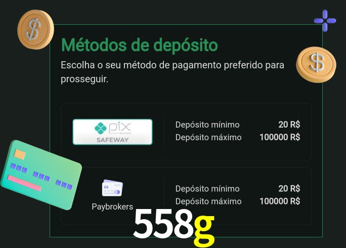 O cassino 558g oferece uma grande variedade de métodos de pagamento