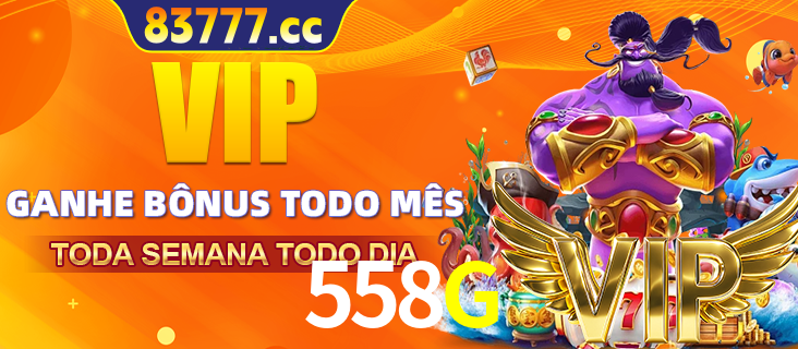 Banner promocional do 558G oferecendo 100% de recompensas adicionais contínuas para quem fizer o login diário (Daily sign-in), com um mascote de coelho.