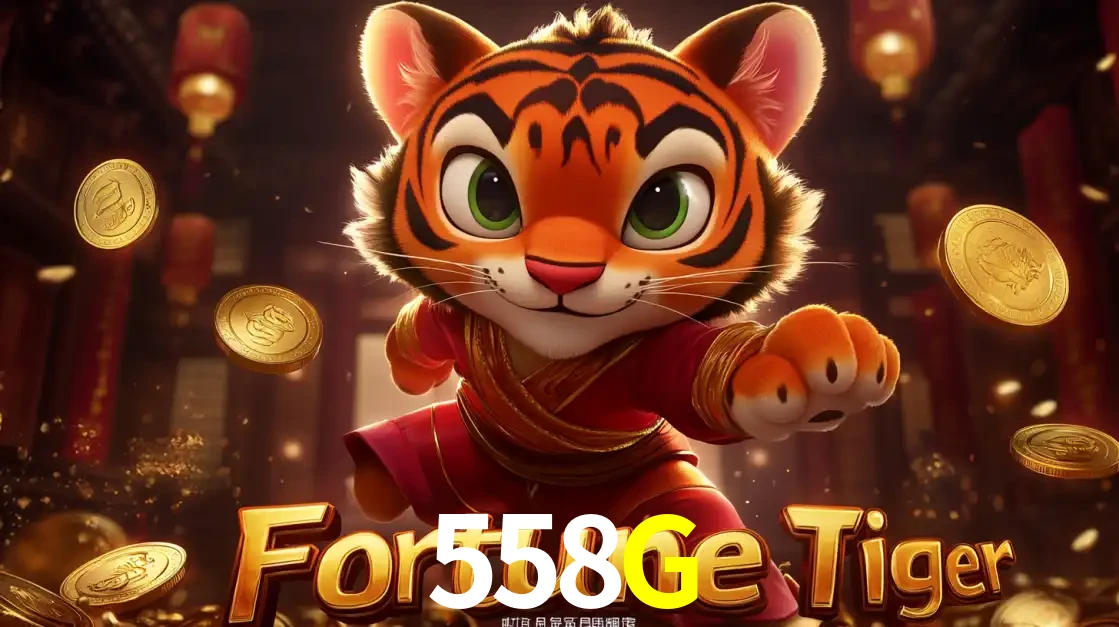 O carismático mascote do jogo de slot Fortune Tiger, um tigre fofo em pose de artes marciais, pronto para trazer sorte e multiplicadores de ganhos no cassino online 558G.